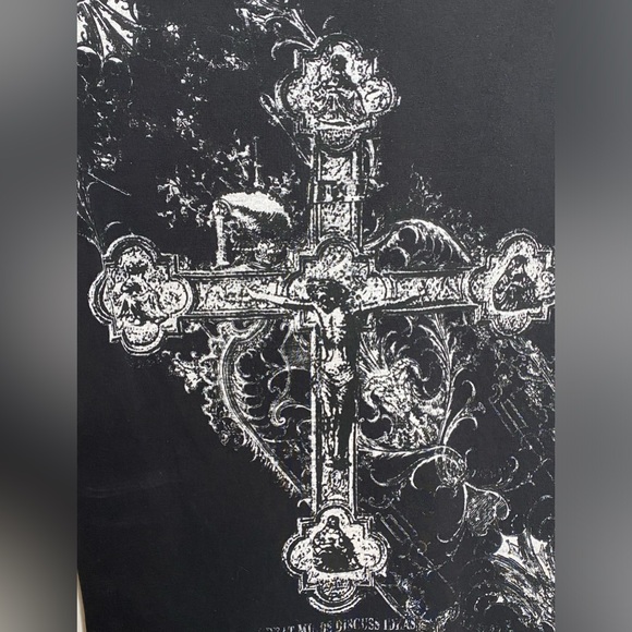 Kings Jeans Tshirt Size M Black White Silver Graphic Y2K Punk Grunge Pop Biker - Picture 8 of 11